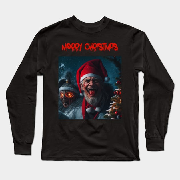 Merry Christmas Long Sleeve T-Shirt by Brothers Monster